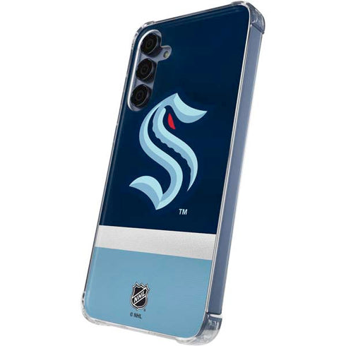 NHL Seattle Kraken Striped Galaxy A55 5G Clear Case