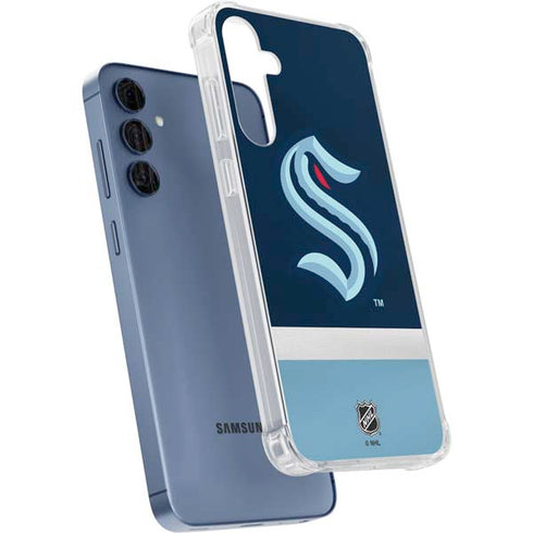 NHL Seattle Kraken Striped Galaxy A55 5G Clear Case