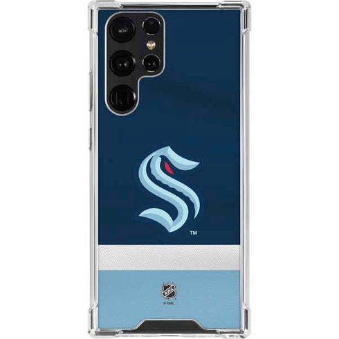 NHL Seattle Kraken Striped Galaxy S23 Ultra Clear Case