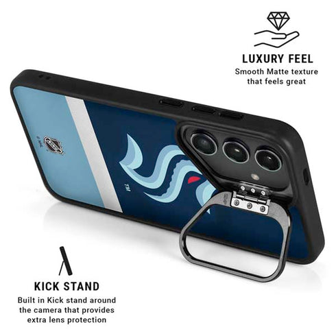 NHL Seattle Kraken Striped Galaxy S25 Kickstand Case
