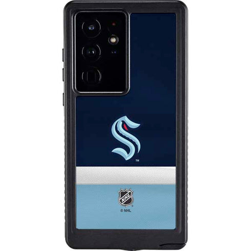 NHL Seattle Kraken Striped Galaxy S24 Ultra Waterproof Case