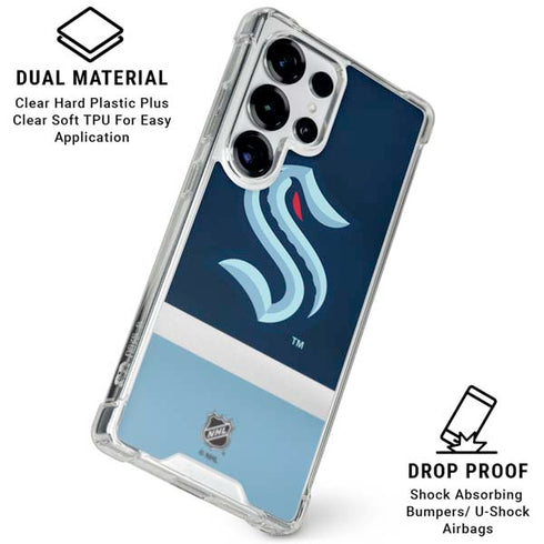 NHL Seattle Kraken Striped Galaxy S25 Ultra Clear Case
