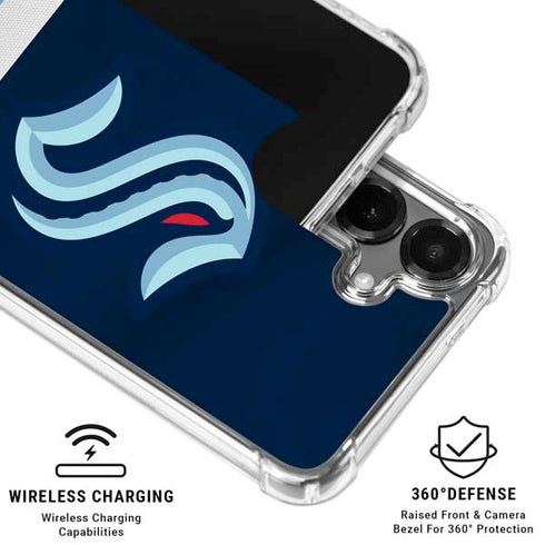 NHL Seattle Kraken Striped Galaxy S26 Clear Case