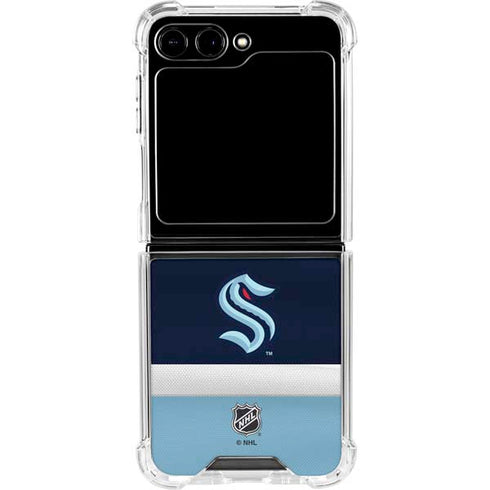 NHL Seattle Kraken Striped Galaxy Z Flip6 Clear Case