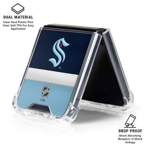 NHL Seattle Kraken Striped Galaxy Z Flip6 Clear Case