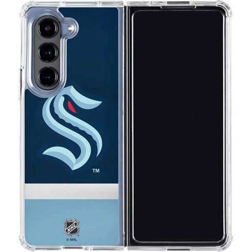 NHL Seattle Kraken Striped Galaxy Z Fold5 5G Clear Case