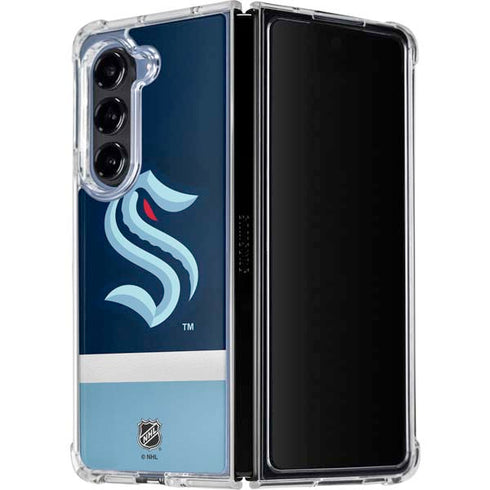 NHL Seattle Kraken Striped Galaxy Z Fold5 5G Clear Case