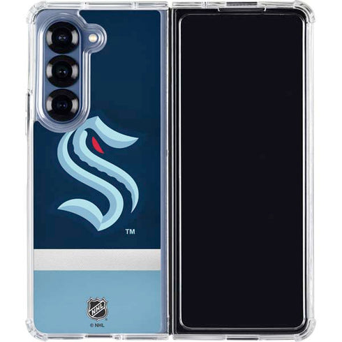 NHL Seattle Kraken Striped Galaxy Z Fold6 Clear Case