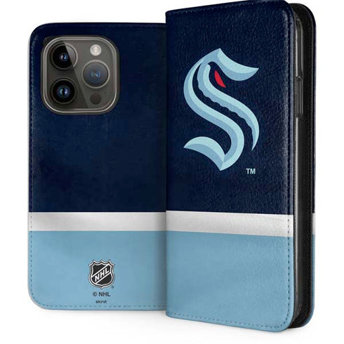 NHL Seattle Kraken Striped iPhone 15 Pro Folio Case