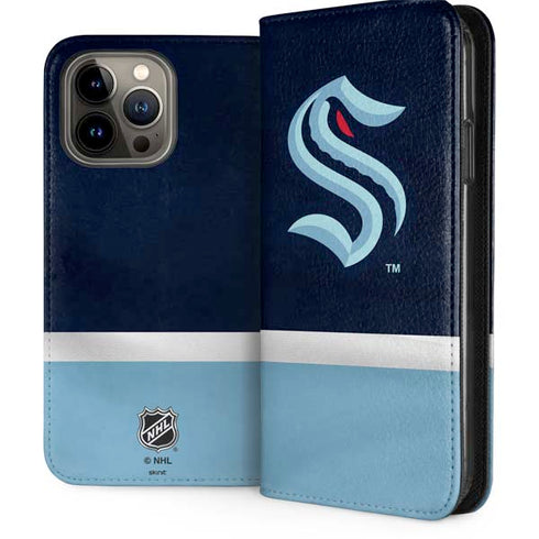 NHL Seattle Kraken Striped iPhone 15 Pro Max Folio Case
