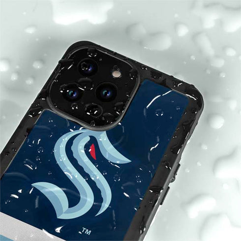 NHL Seattle Kraken Striped iPhone 15 Pro Waterproof Case