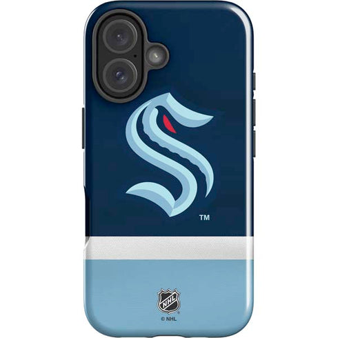 NHL Seattle Kraken Striped iPhone 16 Plus Impact Case
