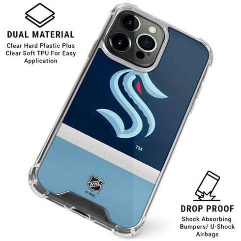 NHL Seattle Kraken Striped iPhone 16 Pro Max Clear Case