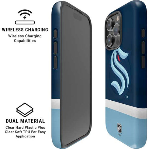 NHL Seattle Kraken Striped iPhone 16 Pro Max Magsafe Impact Case