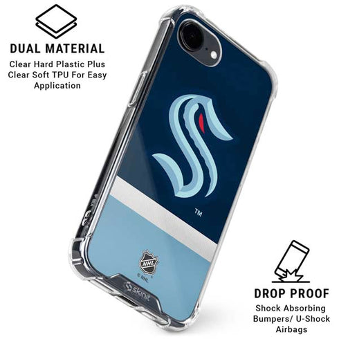 NHL Seattle Kraken Striped iPhone 16e Clear Case