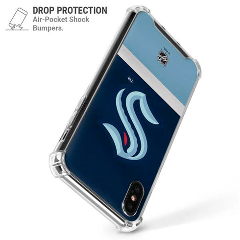 NHL Seattle Kraken Striped iPhone X/XS Clear Case