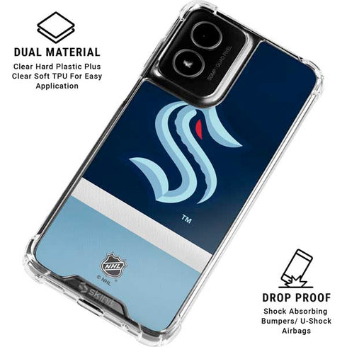 NHL Seattle Kraken Striped Moto G Power 5G (2024) Clear Case