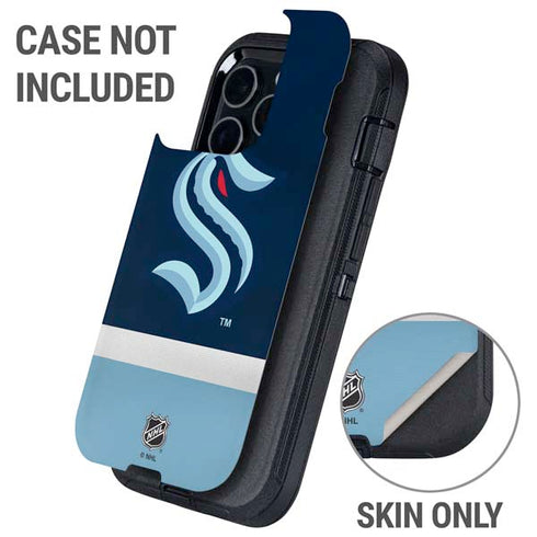 NHL Seattle Kraken Striped Otterbox Defender iPhone Skin