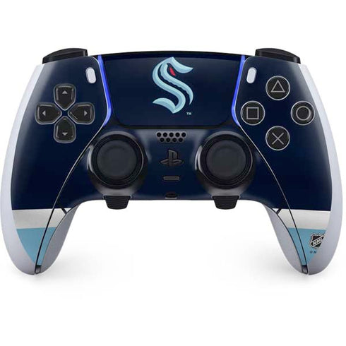 NHL Seattle Kraken Striped PS5 DualSense Edge Pro Controller Skin
