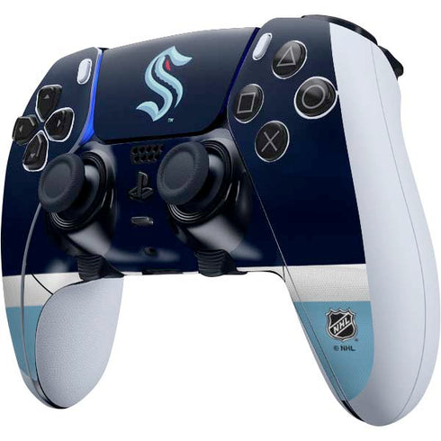 NHL Seattle Kraken Striped PS5 DualSense Edge Pro Controller Skin