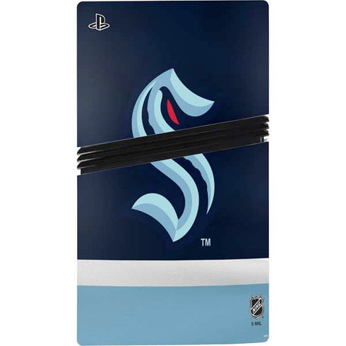 NHL Seattle Kraken Striped PS5 Pro Disk Bundle Skin