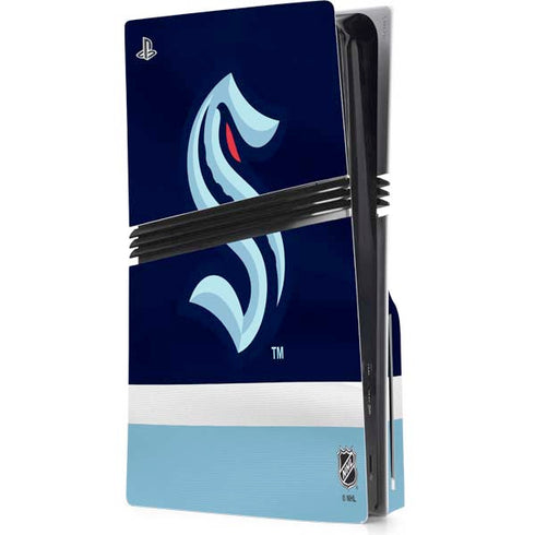 NHL Seattle Kraken Striped PS5 Pro Disk Console Skin