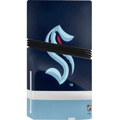 NHL Seattle Kraken Striped PS5 Pro Disk Console Skin