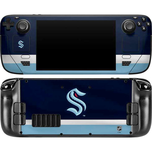 NHL Seattle Kraken Striped Steam Deck Handheld Gaming Computer OLED Skin