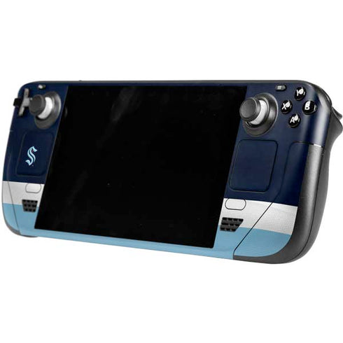 NHL Seattle Kraken Striped Steam Deck Handheld Gaming Computer OLED Skin
