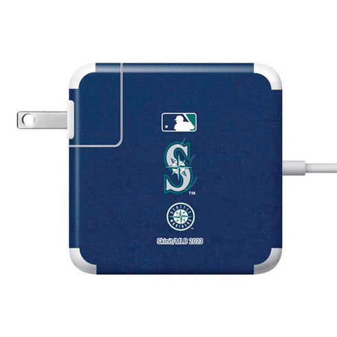 MLB Seattle Mariners - Solid Distressed 85W Power Adapter (15 and 17 inch MacBook Pro Charger) Skin