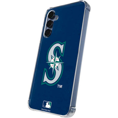 MLB Seattle Mariners - Solid Distressed Galaxy A35 5G Clear Case