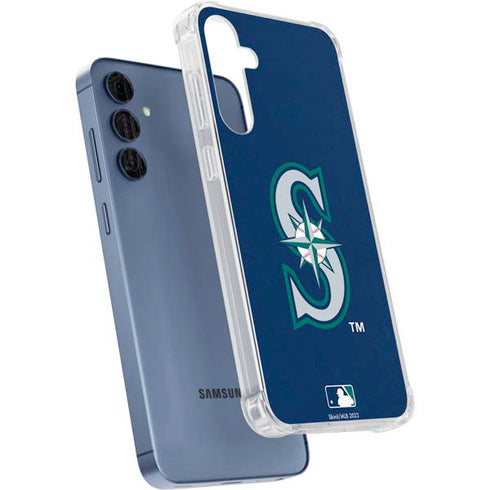 MLB Seattle Mariners - Solid Distressed Galaxy A35 5G Clear Case