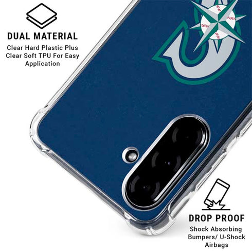 MLB Seattle Mariners - Solid Distressed Galaxy A36 5G Clear Case
