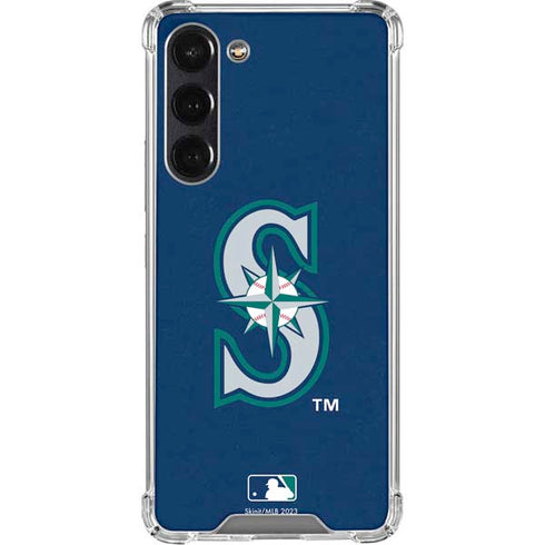 MLB Seattle Mariners - Solid Distressed Galaxy S24 FE Clear Case