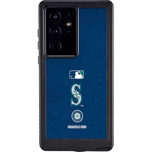 MLB Seattle Mariners - Solid Distressed Galaxy S24 Ultra Waterproof Case