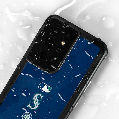 MLB Seattle Mariners - Solid Distressed Galaxy S24 Ultra Waterproof Case