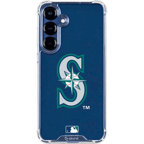 MLB Seattle Mariners - Solid Distressed Galaxy S25 Clear Case