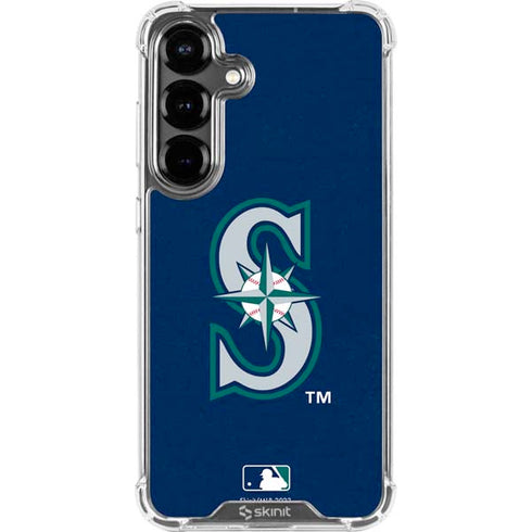 MLB Seattle Mariners - Solid Distressed Galaxy S26 Plus Clear Case