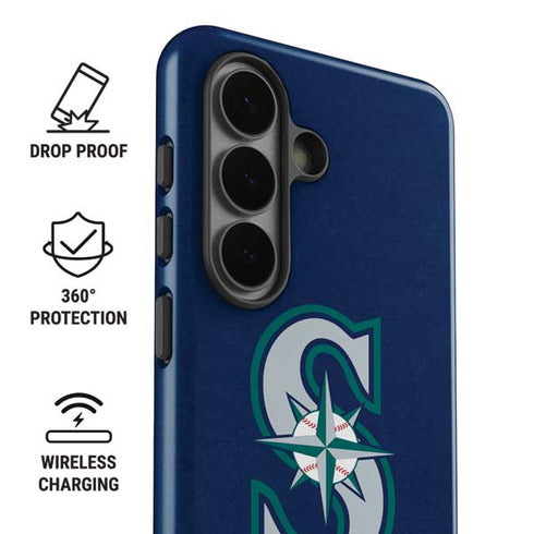 MLB Seattle Mariners - Solid Distressed Galaxy S26 Plus Impact Case