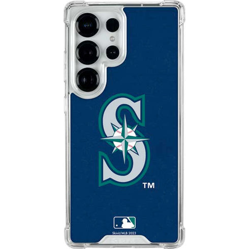 MLB Seattle Mariners - Solid Distressed Galaxy S26 Ultra Clear Case