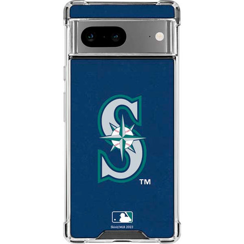 MLB Seattle Mariners - Solid Distressed Google Pixel 8a Clear Case