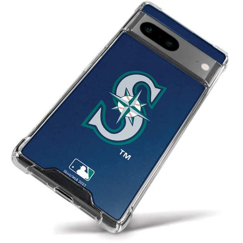 MLB Seattle Mariners - Solid Distressed Google Pixel 8a Clear Case