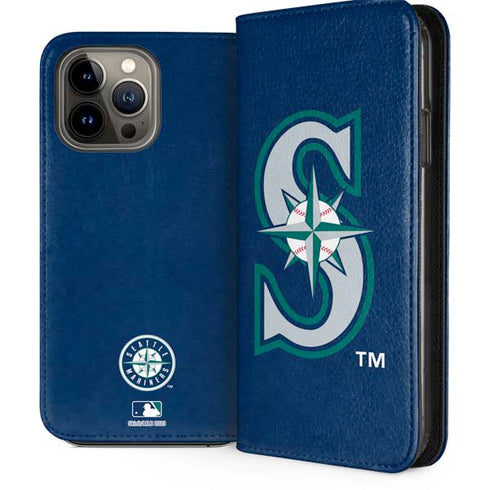 MLB Seattle Mariners - Solid Distressed iPhone 14 Pro Max Folio Case