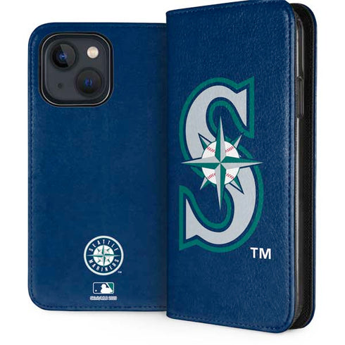 MLB Seattle Mariners - Solid Distressed iPhone 15 Folio Case