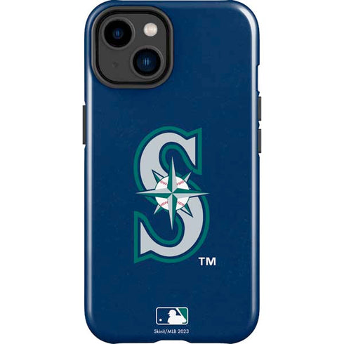 MLB Seattle Mariners - Solid Distressed iPhone 15 Impact Case