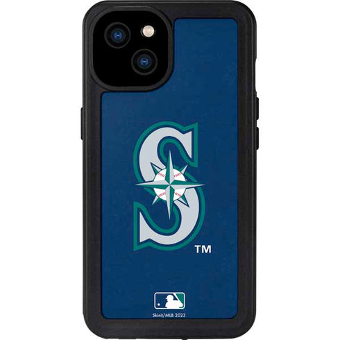 MLB Seattle Mariners - Solid Distressed iPhone 15 Plus Waterproof Case