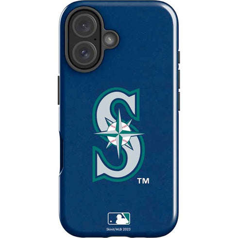 MLB Seattle Mariners - Solid Distressed iPhone 16 Impact Case
