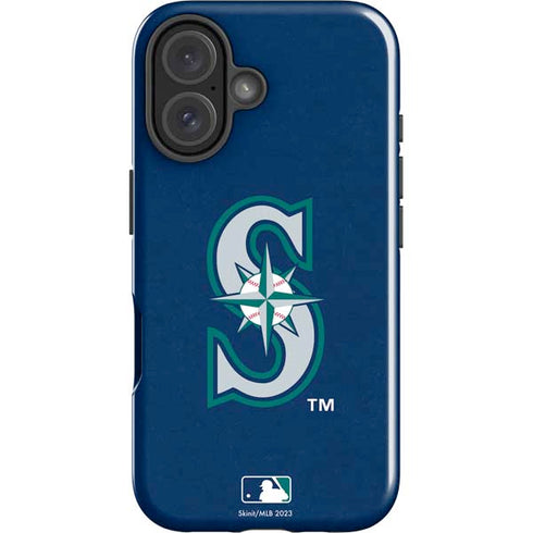 MLB Seattle Mariners - Solid Distressed iPhone 16 Plus Impact Case