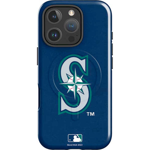 MLB Seattle Mariners - Solid Distressed iPhone 16 Pro Magsafe Impact Case