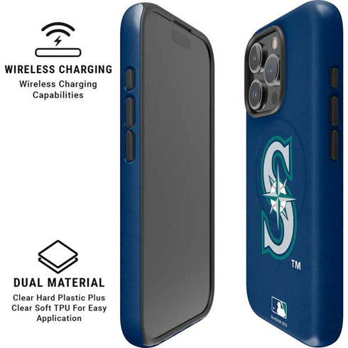MLB Seattle Mariners - Solid Distressed iPhone 16 Pro Magsafe Impact Case